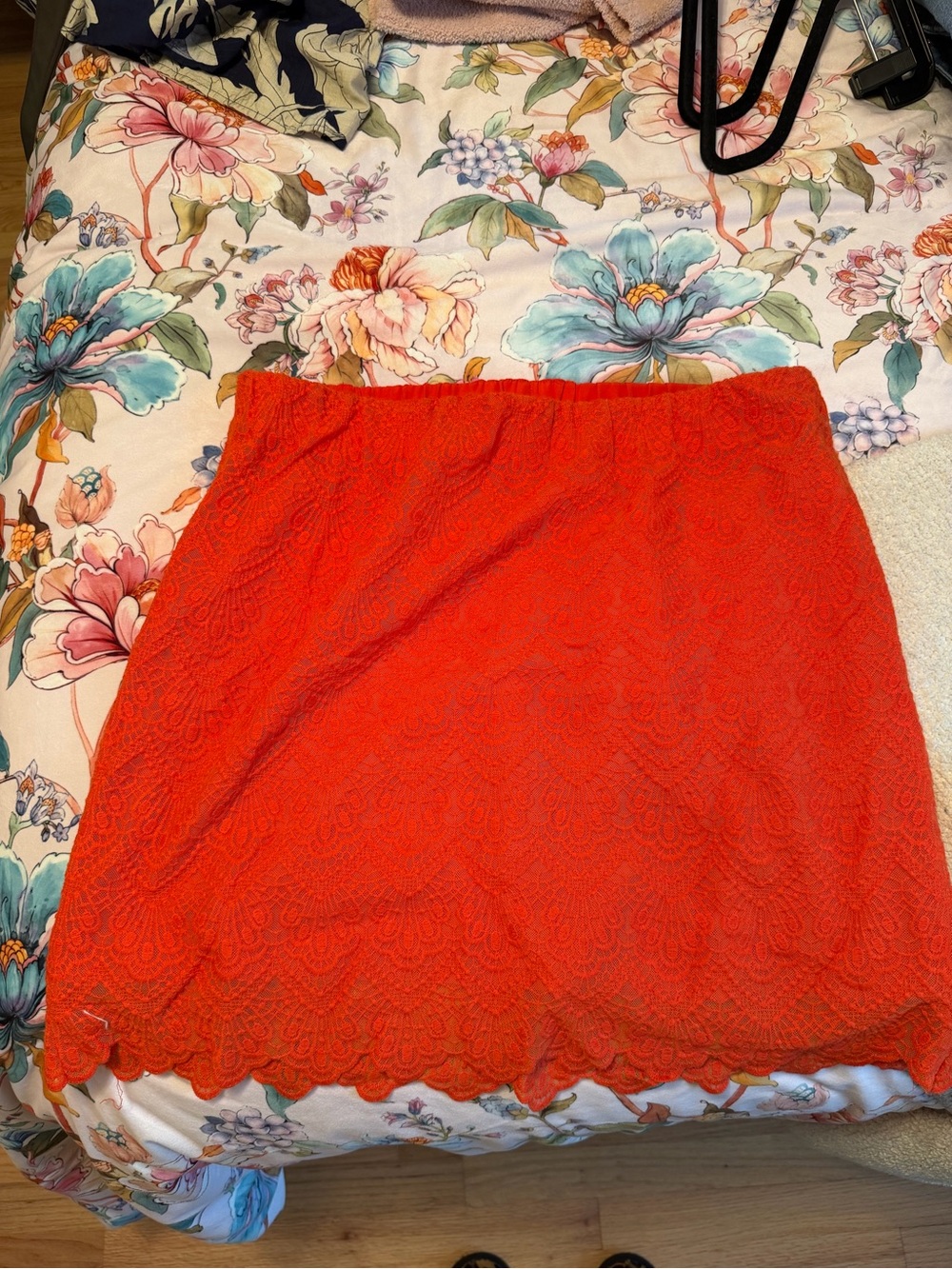 J. Crew Orange Lace Mini Skirt